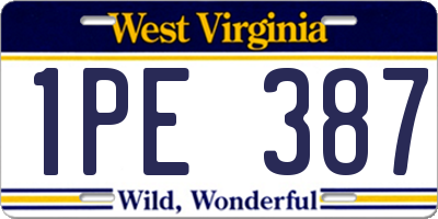 WV license plate 1PE387