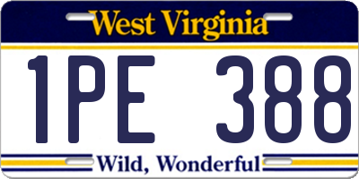 WV license plate 1PE388