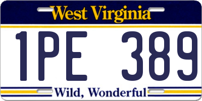 WV license plate 1PE389
