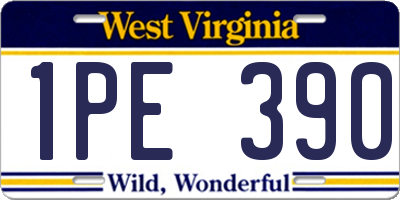 WV license plate 1PE390