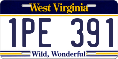 WV license plate 1PE391