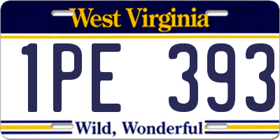 WV license plate 1PE393