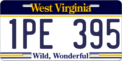 WV license plate 1PE395