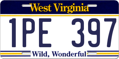WV license plate 1PE397