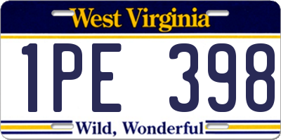 WV license plate 1PE398