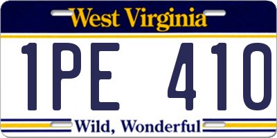 WV license plate 1PE410