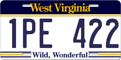 WV license plate 1PE422