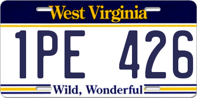 WV license plate 1PE426