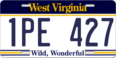 WV license plate 1PE427
