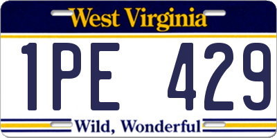 WV license plate 1PE429