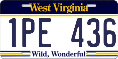 WV license plate 1PE436