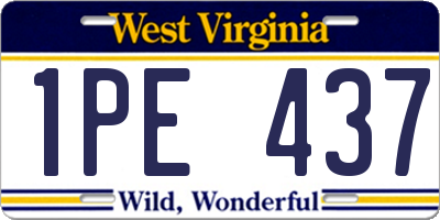 WV license plate 1PE437