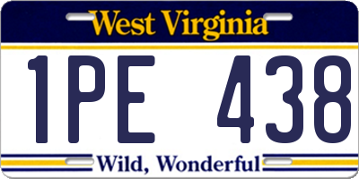 WV license plate 1PE438