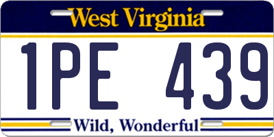 WV license plate 1PE439