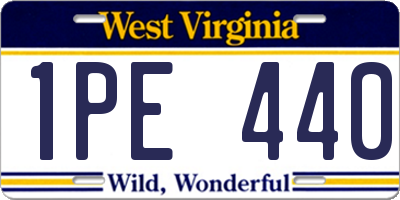 WV license plate 1PE440