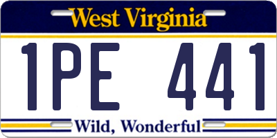 WV license plate 1PE441
