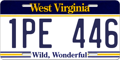 WV license plate 1PE446