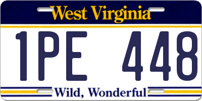 WV license plate 1PE448