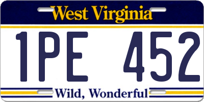 WV license plate 1PE452
