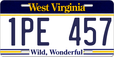 WV license plate 1PE457