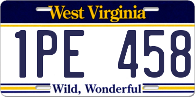 WV license plate 1PE458