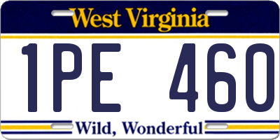 WV license plate 1PE460