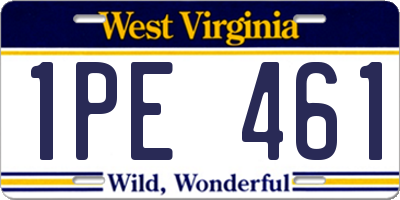 WV license plate 1PE461