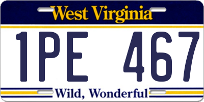 WV license plate 1PE467