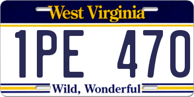 WV license plate 1PE470