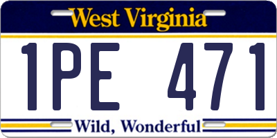 WV license plate 1PE471