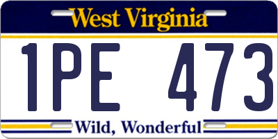 WV license plate 1PE473