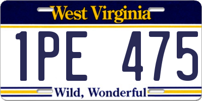 WV license plate 1PE475