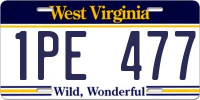 WV license plate 1PE477