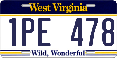 WV license plate 1PE478