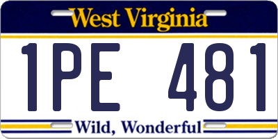 WV license plate 1PE481