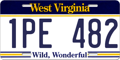 WV license plate 1PE482