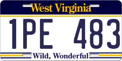 WV license plate 1PE483