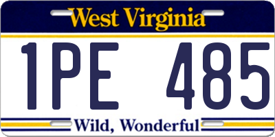 WV license plate 1PE485