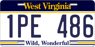 WV license plate 1PE486