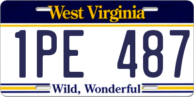 WV license plate 1PE487