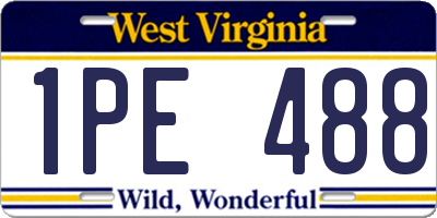 WV license plate 1PE488