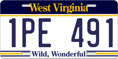 WV license plate 1PE491