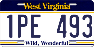 WV license plate 1PE493