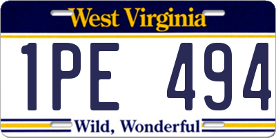 WV license plate 1PE494