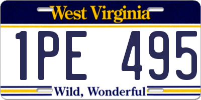 WV license plate 1PE495