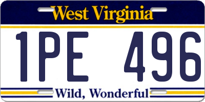 WV license plate 1PE496