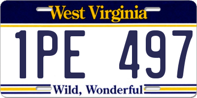 WV license plate 1PE497