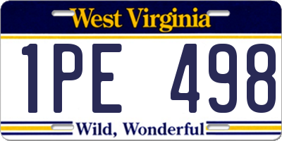 WV license plate 1PE498