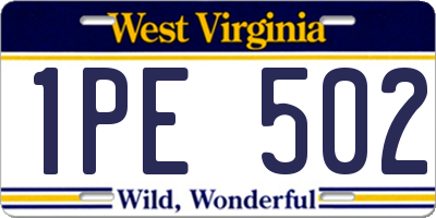 WV license plate 1PE502