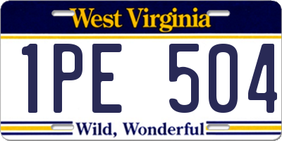 WV license plate 1PE504